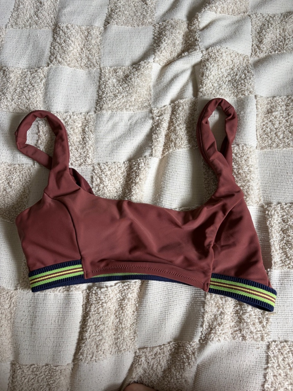 Aerie Mauve Ribbed-Trim Bikini Top NWT